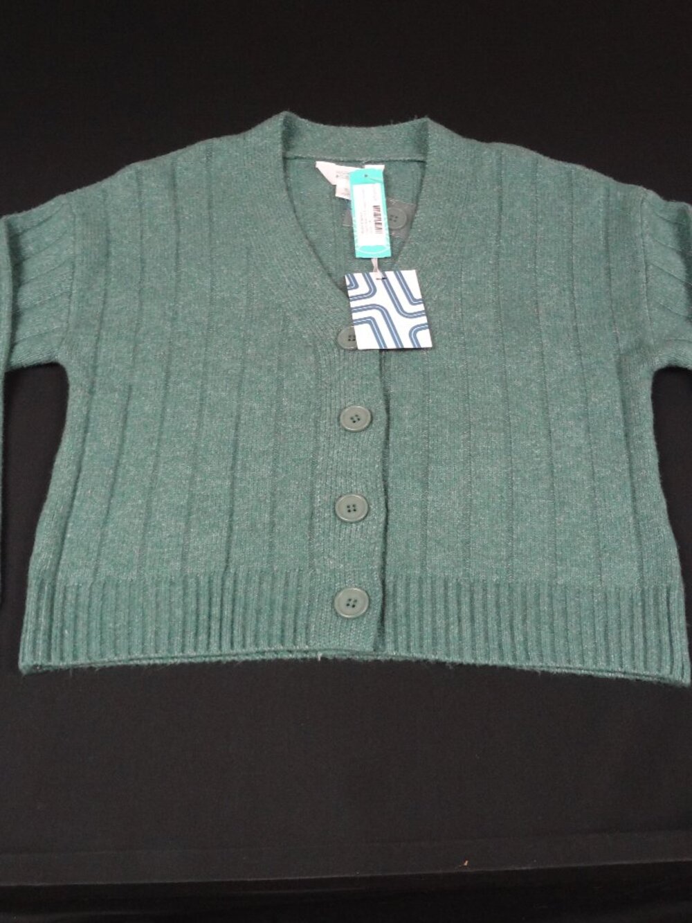 NWT MARKET & SPRUCE GREEN BUTTON UP CARDIGAN SWEATER WOMENS MEDIUM L638